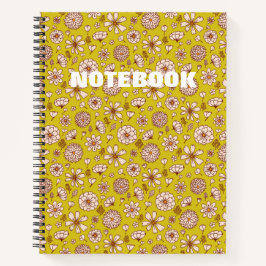 Seamless Floral pattern yellow Notitieboek