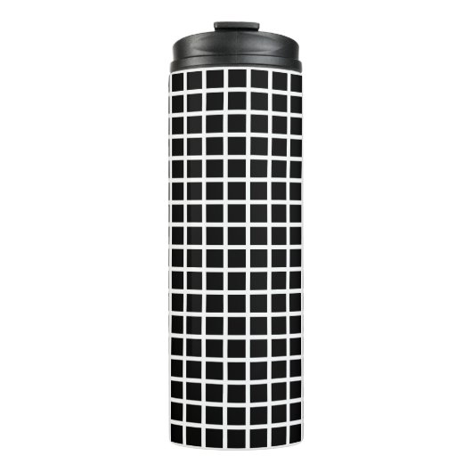 Seamless geometric pattern. Black square on white Thermosbeker (Voorkant)