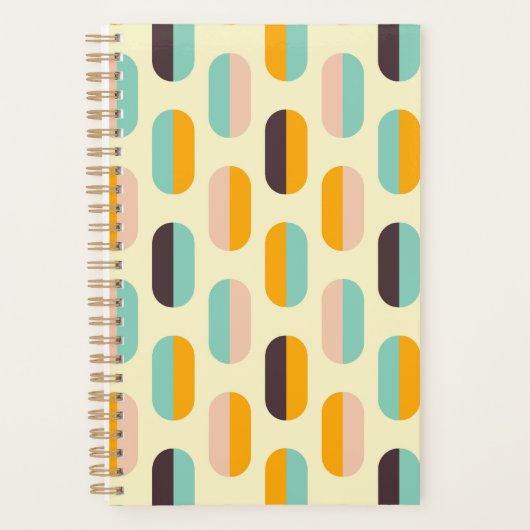 Seamless geometric pattern in retro vibes planner (Voorkant)