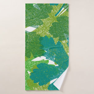 Seamless green leaves pattern