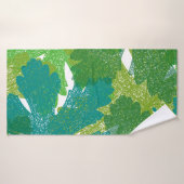 Seamless green leaves pattern (Serviette de bain)