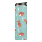 Seamless illustration pattern with cute orange fox thermosbeker (Gedraaid links)