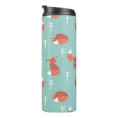 Seamless illustration pattern with cute orange fox thermosbeker (Geroteerd rechts)