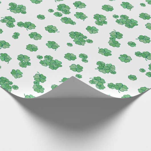 Seamless Lucky Four-Leaf Clover Pattern Cadeaupapier (Hoek)