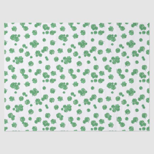 Seamless Lucky Four-Leaf Clover Pattern Tissuepapier (Voorkant)