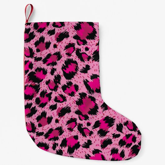 Seamless luxury pink leopard pattern. kleine kerstsok (Voorkant)