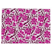 Seamless Magenta Mid-Century Modern Floral Pattern Groot Cadeauzakje (Achterkant)