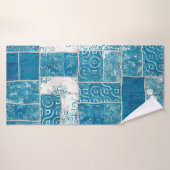 Seamless patchwork collage mix quilt pattern print (Serviette de bain)
