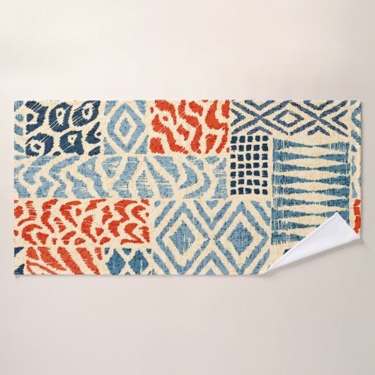 Seamless patchwork pattern. A collection of hand-d (Serviette de bain)