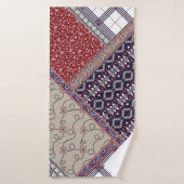 Seamless patchwork pattern on navy patchwork, abst badhanddoek (Badhanddoek)