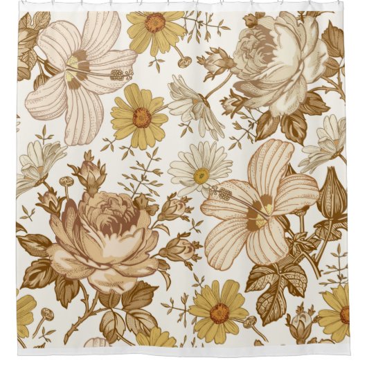 Seamless pattern. Beautiful pinoming realisti Douchegordijn (Voorkant)