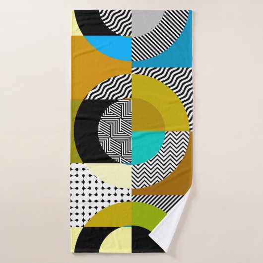 Seamless pattern. Circles pattern in geometric col Badhanddoek (Badhanddoek)