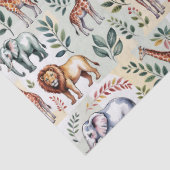 Seamless pattern featuring elephants lions tissuepapier (Detail)
