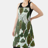 Seamless pattern, green forest with different tree schort (Insitu)