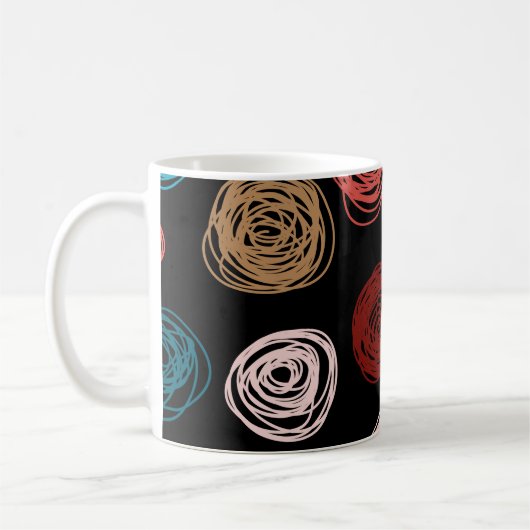 Seamless pattern hand drawn abstract dots. Backgro Koffiemok (Links)