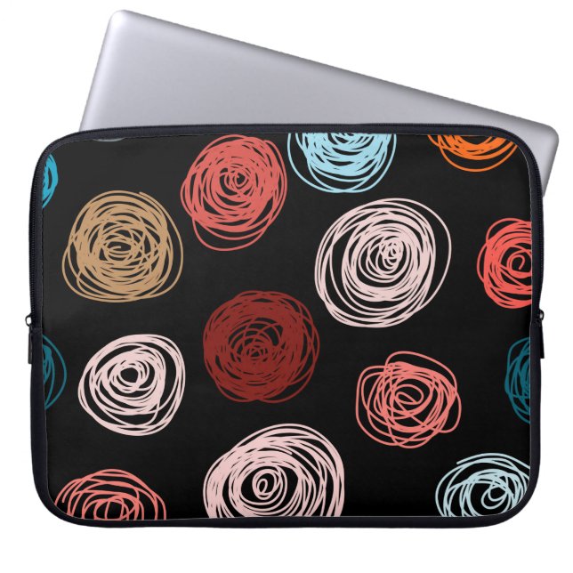 Seamless pattern hand drawn abstract dots. Backgro Laptop Sleeve (Voorkant)