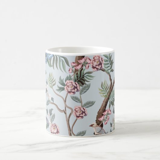 Seamless pattern in chinoiserie style with peonies koffiemok (Center)
