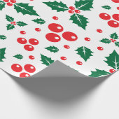 Seamless pattern of holly berry leaves cadeaupapier (Hoek)