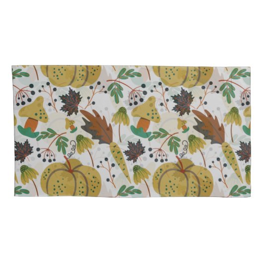 Seamless pattern of tropical pumpkins and carrots kussensloop (Achterkant-Rechts)