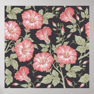 Seamless pattern. Petunia wildflowers is. Bezetter Poster