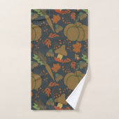 Seamless pattern Pumpkin & carrot dark background Bad Handdoek (Handdoek)