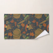 Seamless pattern Pumpkin & carrot dark background Bad Handdoek (Handdoek)