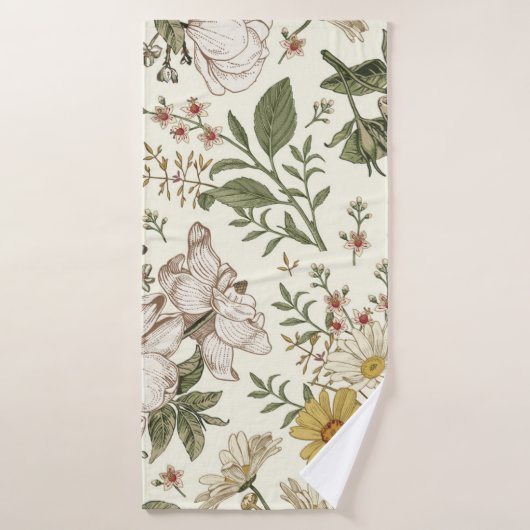 Seamless pattern. Realistic blooming isolated flow (Serviette de bain)