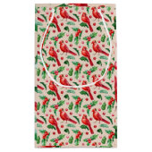 Seamless pattern red cardinal birds  klein cadeauzakje (Achterkant)