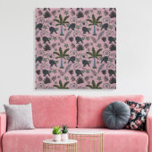 Seamless pattern Tropical animals monkey jumping Canvas Afdruk (Insitu (Woonkamer))