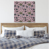 Seamless pattern Tropical animals monkey jumping Canvas Afdruk (Insitu (Slaapkamer))