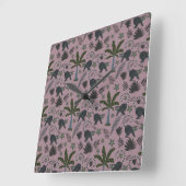 Seamless pattern Tropical animals monkey jumping Vierkante Klok (Hoek)