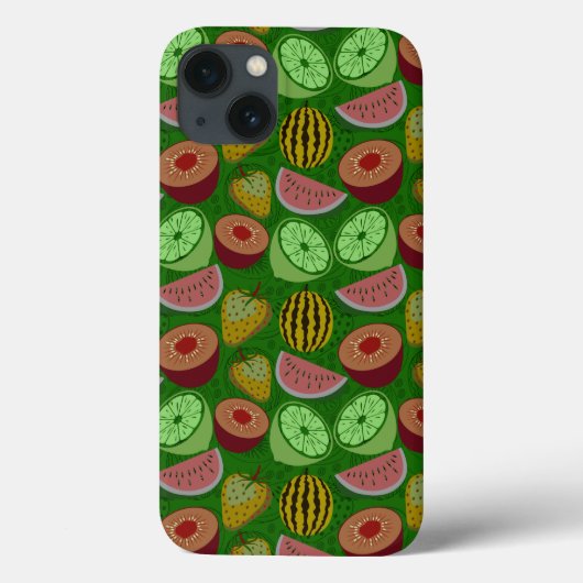 Seamless pattern tropical fruit & green background Case-Mate iPhone case (Achterkant)