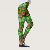 Seamless pattern tropical fruit & green background leggings (Rechts)