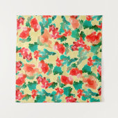 Seamless pattern with Abstract flowers drawn by a Wandkleed (Voorkant (horizontaal))