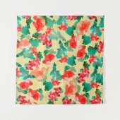 Seamless pattern with Abstract flowers drawn by a Wandkleed (Voorkant)