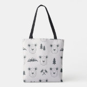 Seamless pattern with bear headspattern, bear, mou draagtas (Achterkant)