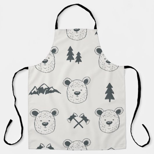 Seamless pattern with bear headspattern, bear, mou schort (Voorkant)