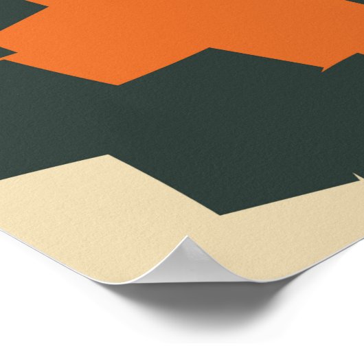 Seamless pattern with bright geometric elements on poster (Hoek)