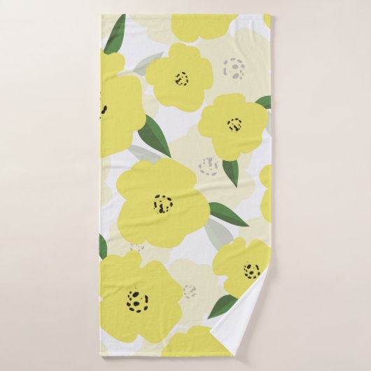 Seamless pattern with bright yellow flowers backgr (Serviette de bain)