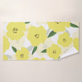 Seamless pattern with bright yellow flowers backgr (Serviette de bain)
