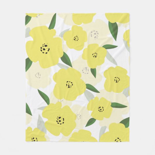 Seamless pattern with bright yellow flowers backgr fleece deken (Voorkant)