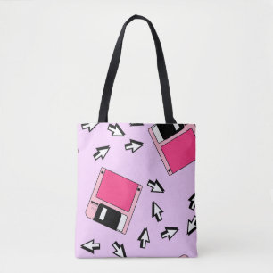 Seamless pattern with colorful floppy disk in vapo draagtas