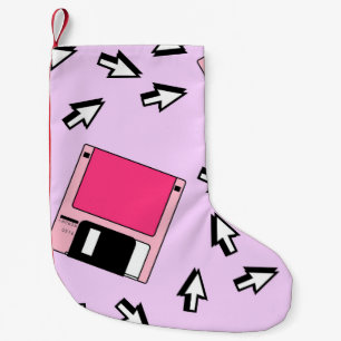 Seamless pattern with colorful floppy disk in vapo kleine kerstsok