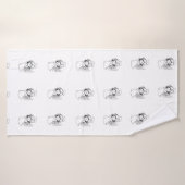 Seamless Pattern with Cute Hand-Drawn Angels – Vec (Serviette de bain)