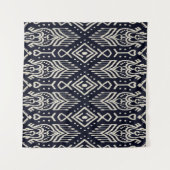 Seamless pattern with embroidery. Ikat Fabric. Eth Wandkleed (Voorkant (horizontaal))