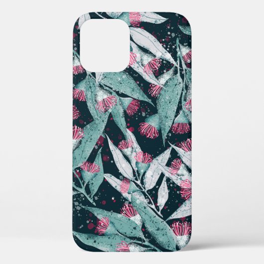 Seamless pattern with eucalyptus leaves and flower Case-Mate iPhone case (Achterkant)