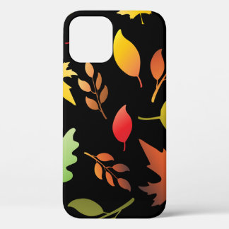 Seamless pattern with fallen autumn leaves and col iPhone 12 hoesje