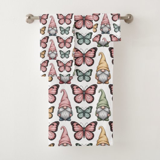 Seamless Pattern with Gnomes and Butterflies (En situation)