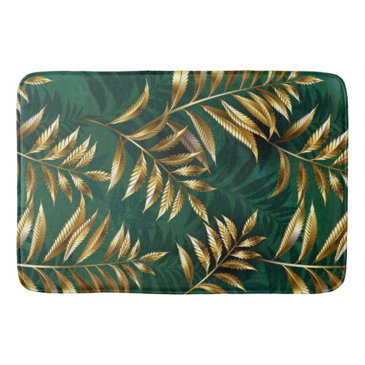 Seamless pattern with golden ferns badmat (Voorkant)