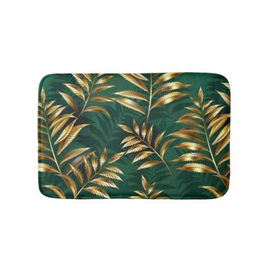 Seamless pattern with golden ferns badmat (Voorkant)